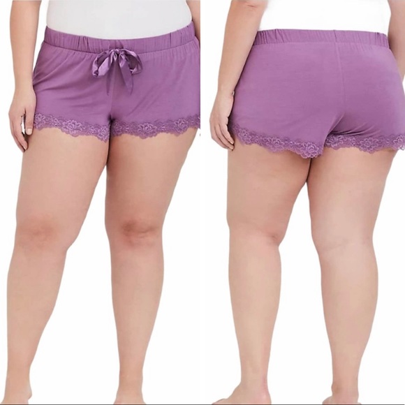 TORRID Purple Lace Sleep Short 0 - Picture 2 of 8
